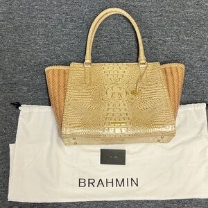 Brahmin Gold and Tan Handbag
